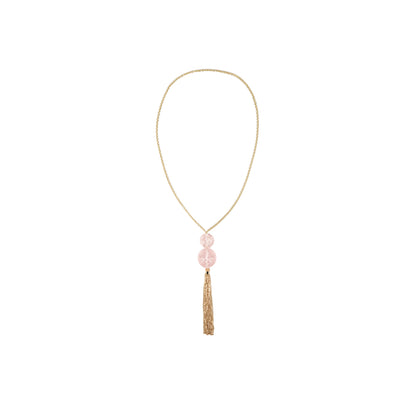 BESTSELLER Dual Ball Long Tassel Necklace Rosé