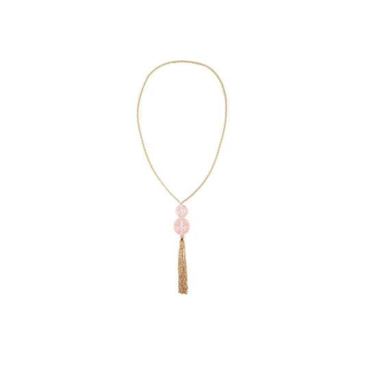 BESTSELLER Dual Ball Long Tassel Necklace Rosé