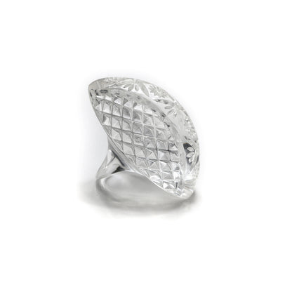 Etched Oval Ring Vintage Clear
