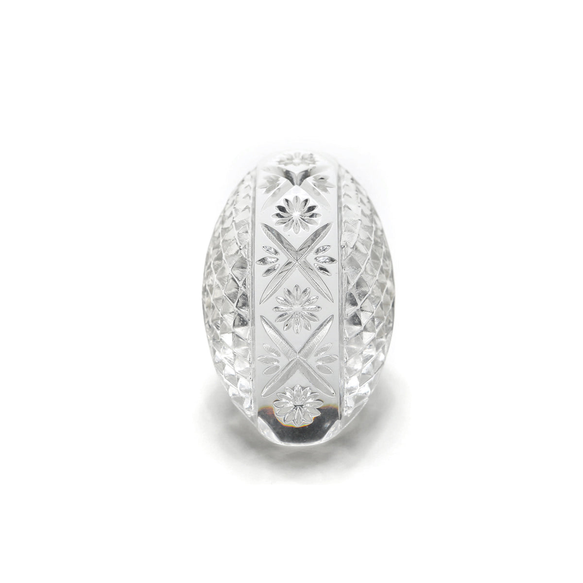 Etched Oval Ring Vintage Clear