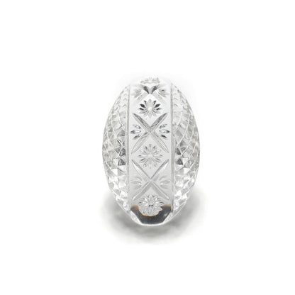 Etched Oval Ring Vintage Clear