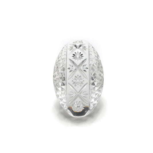 Etched Oval Ring Vintage Clear