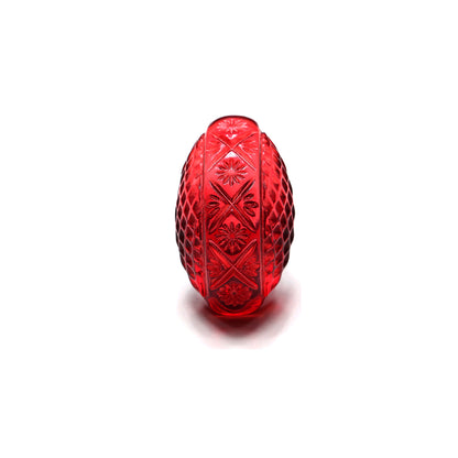 Etched Oval Ring Burgundy
