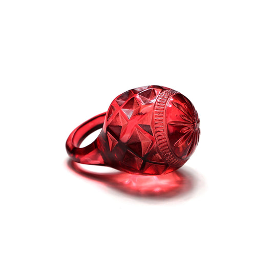 Large Dome Ring Burgundy