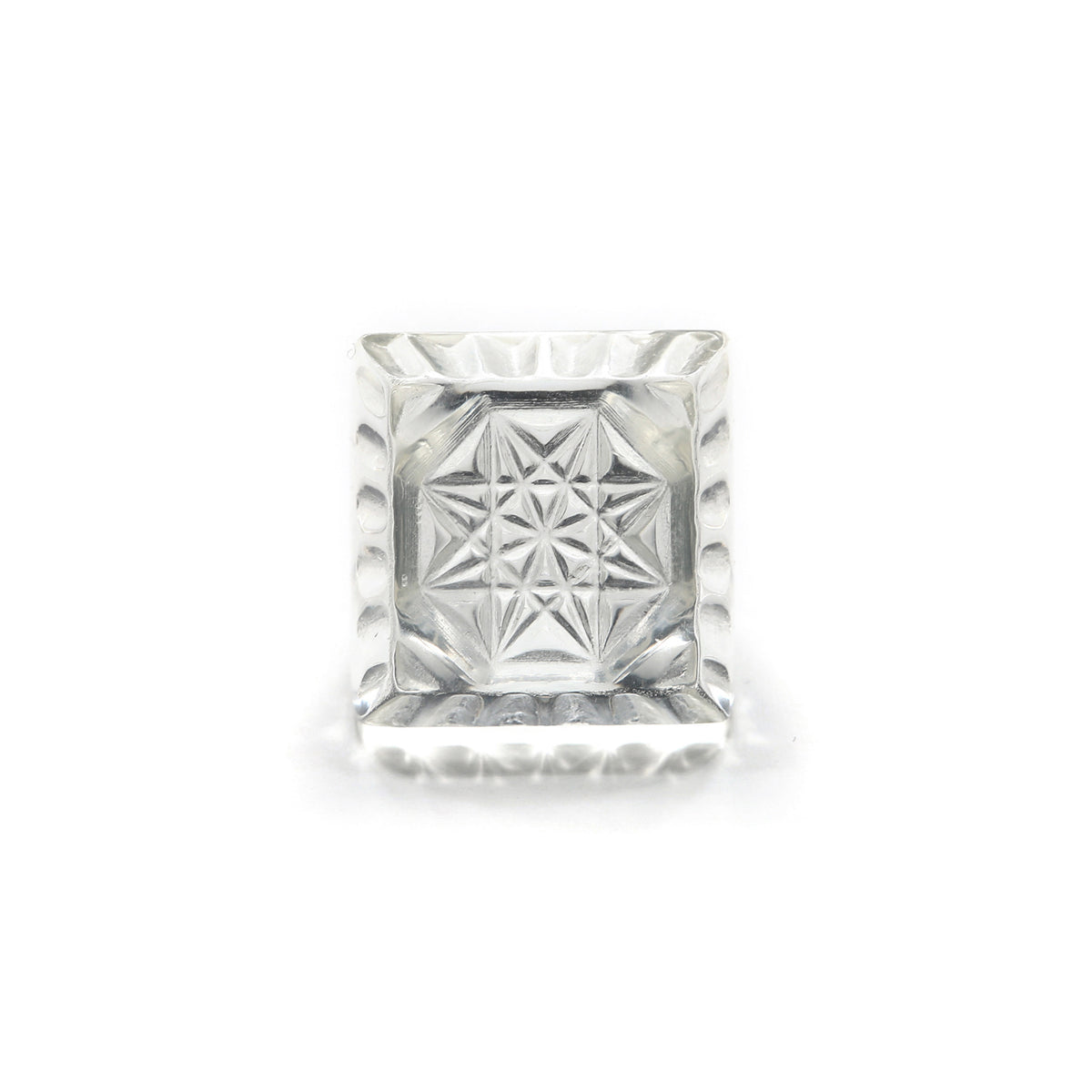 Etched Square Ring Vintage Clear