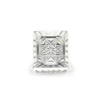 Etched Square Ring Vintage Clear