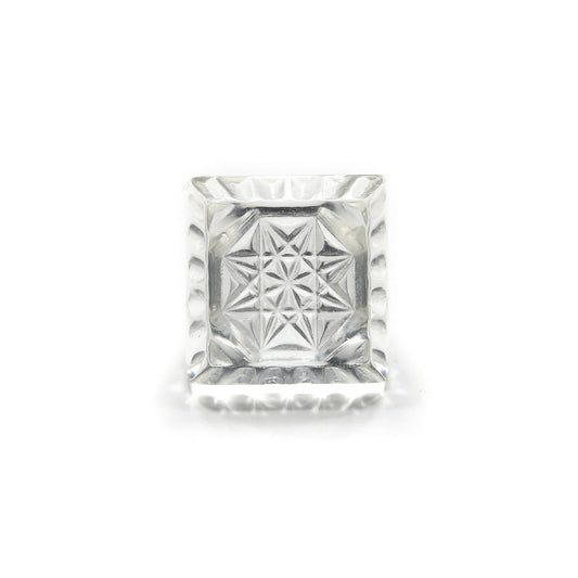 Etched Square Ring Vintage Clear