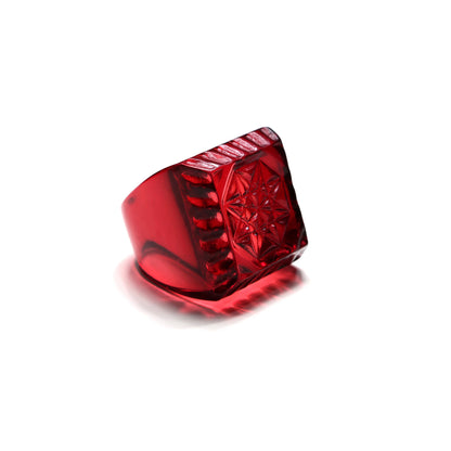 Etched Square Ring Burgundy