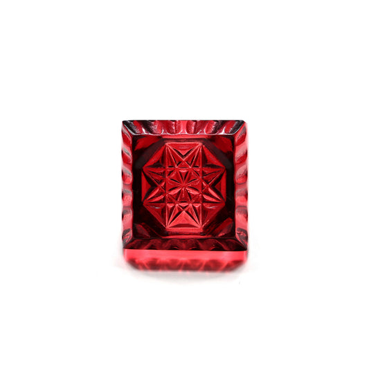Etched Square Ring Burgundy