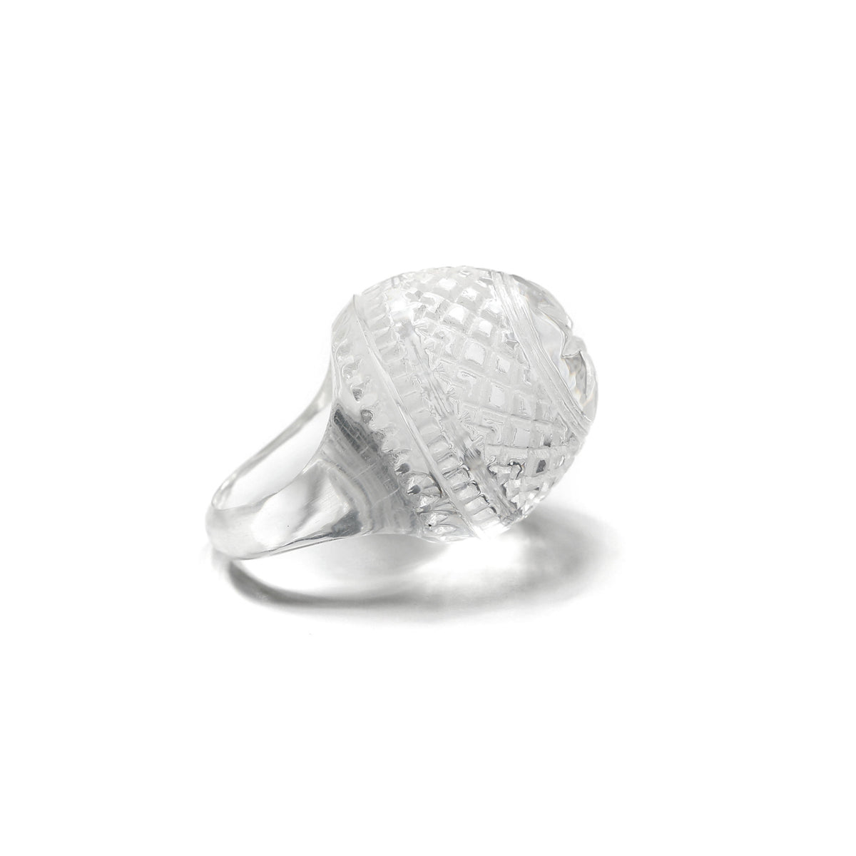 Etched Dome Ring Vintage Clear