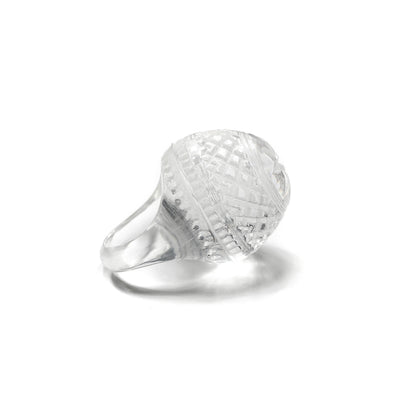 Etched Dome Ring Vintage Clear