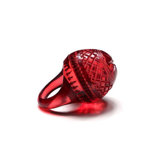 Etched Dome Ring Burgundy