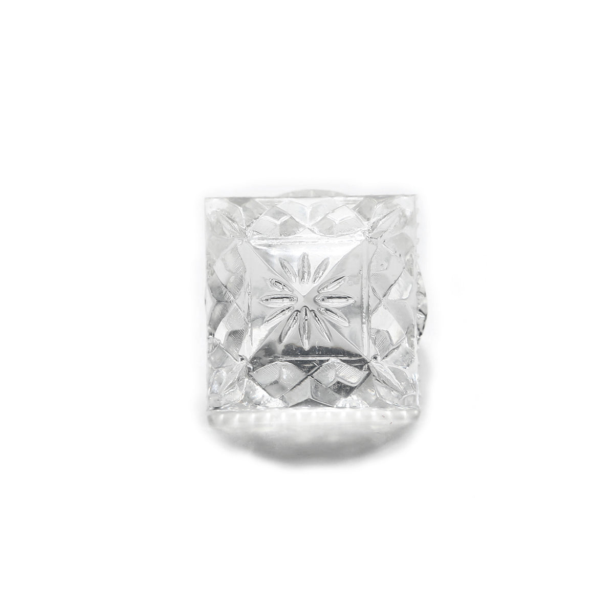 Carved Square Ring Vintage Clear