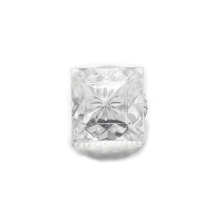 Carved Square Ring Vintage Clear