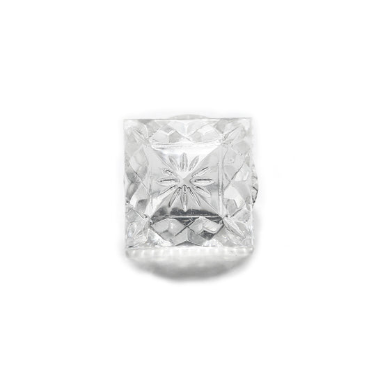 Carved Square Ring Vintage Clear