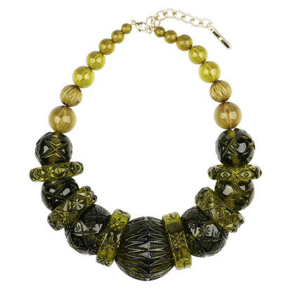 Statement Collar Necklace Olive