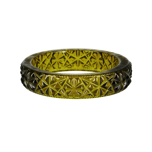 NEW IN Faceted Bangle Olive