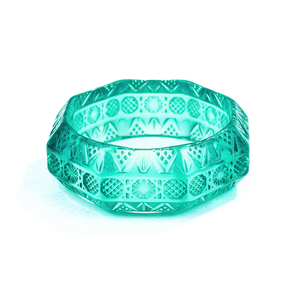 Etched Octagon Bangle Turquoise