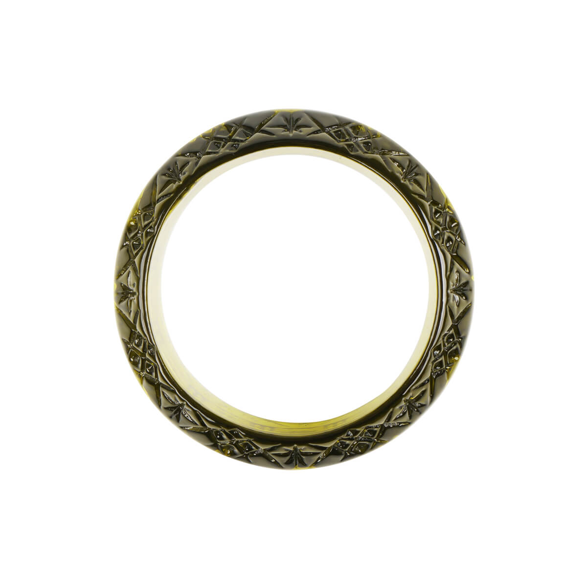 NEW IN Wide Edged Bangle Olive