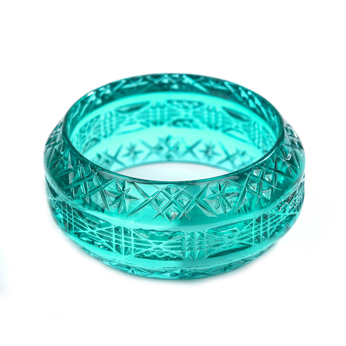 Wide Edged Bangle Turquoise