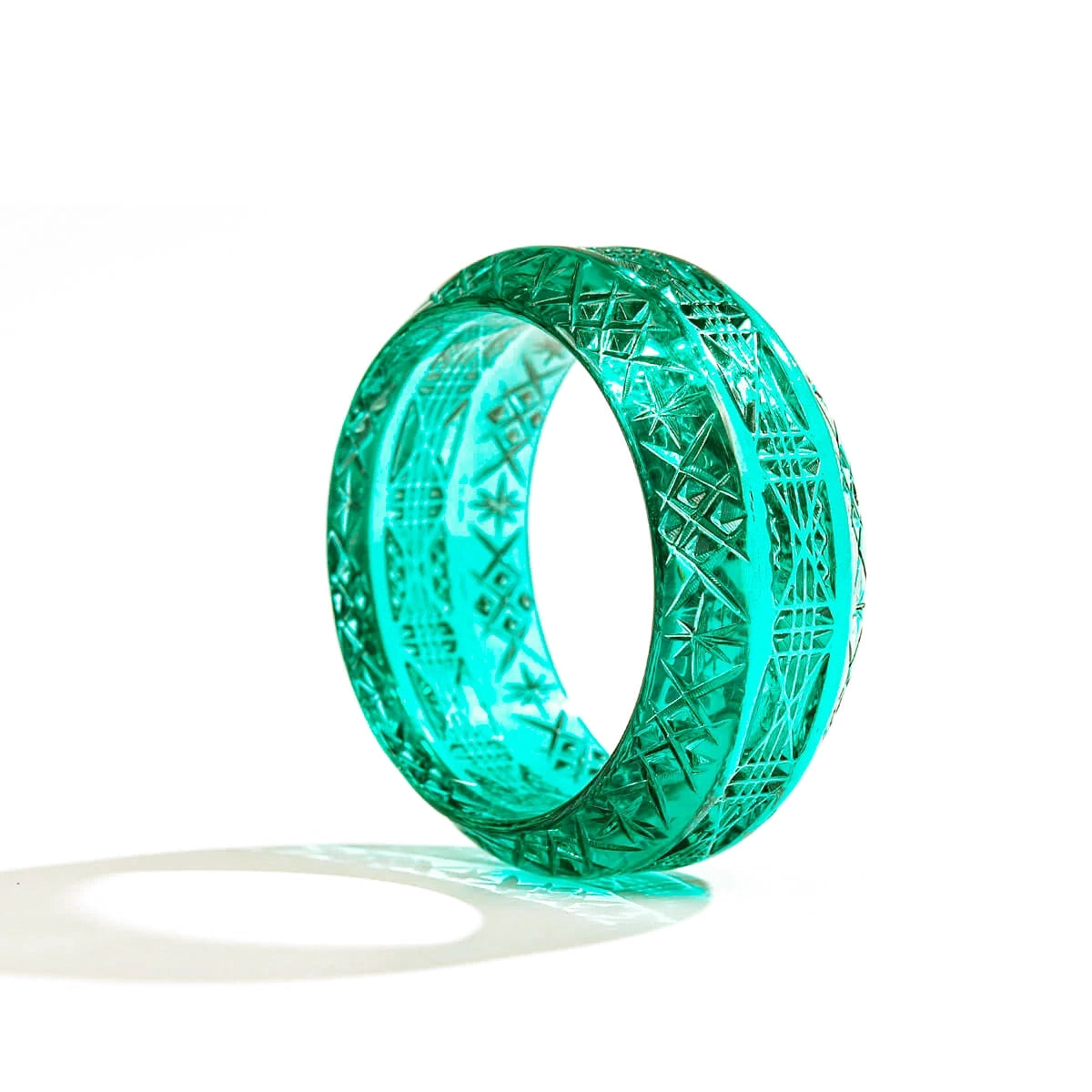 Wide Edged Bangle Turquoise