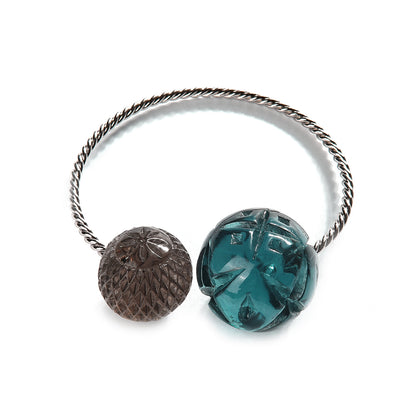 Dual Ball Cuff Indigo & Grey
