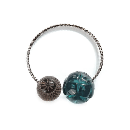 Dual Ball Cuff Indigo & Grey