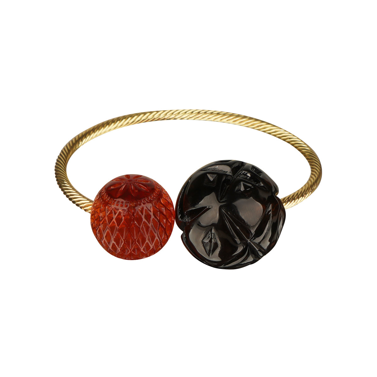 Dual Ball Cuff Amber & Black