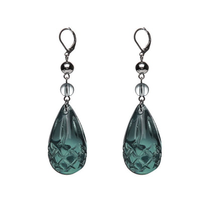 Etched Teardrop Earrings Indigo