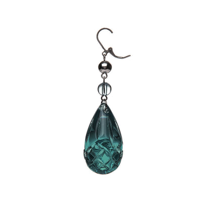 Etched Teardrop Earrings Indigo