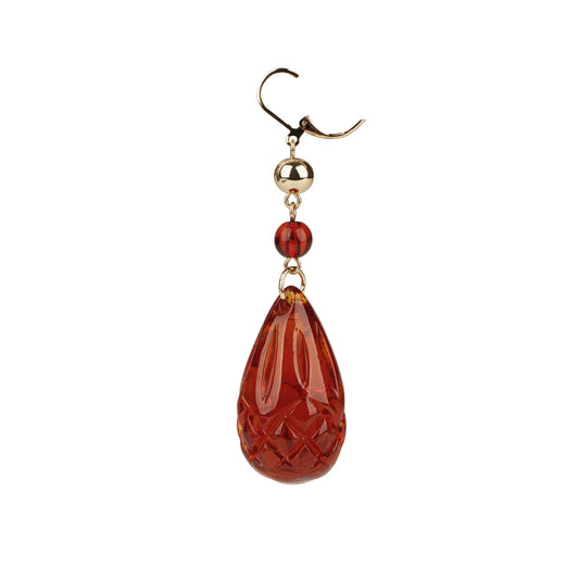 [SAMPLE SALE] Etched Teardrop Earrings Amber