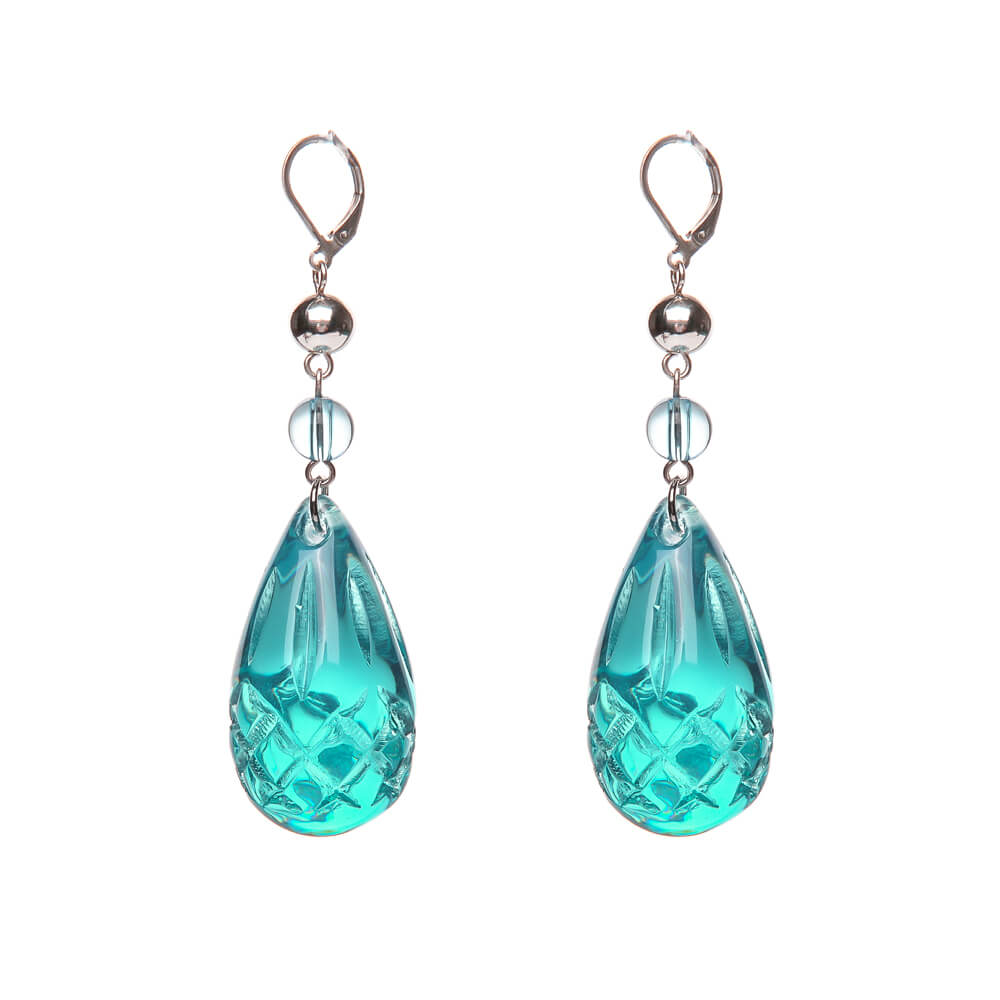 40% OFF Etched Teardrop Earrings Turquoise