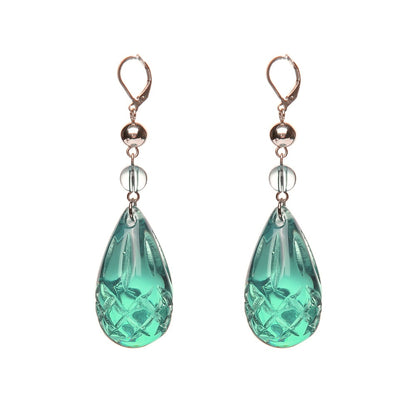 Etched Teardrop Earrings Turquoise
