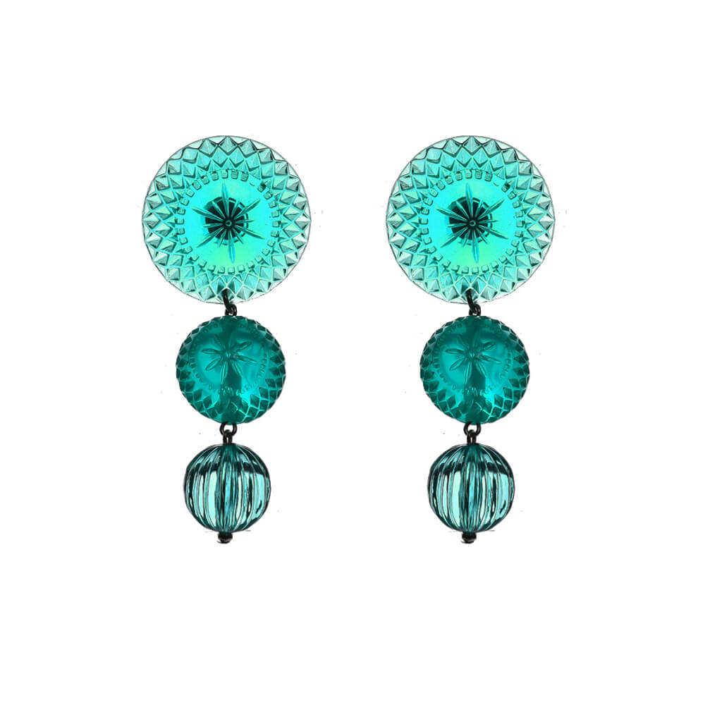 40% OFF Drip Crystal Stud Earrings Turquoise