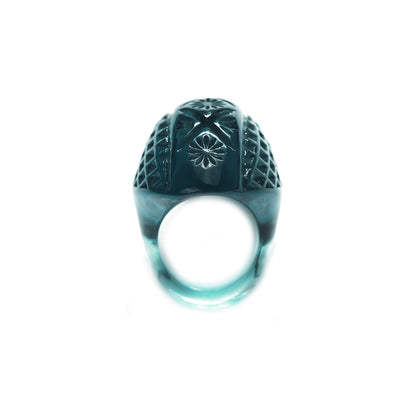 Etched Oval Ring Indigo