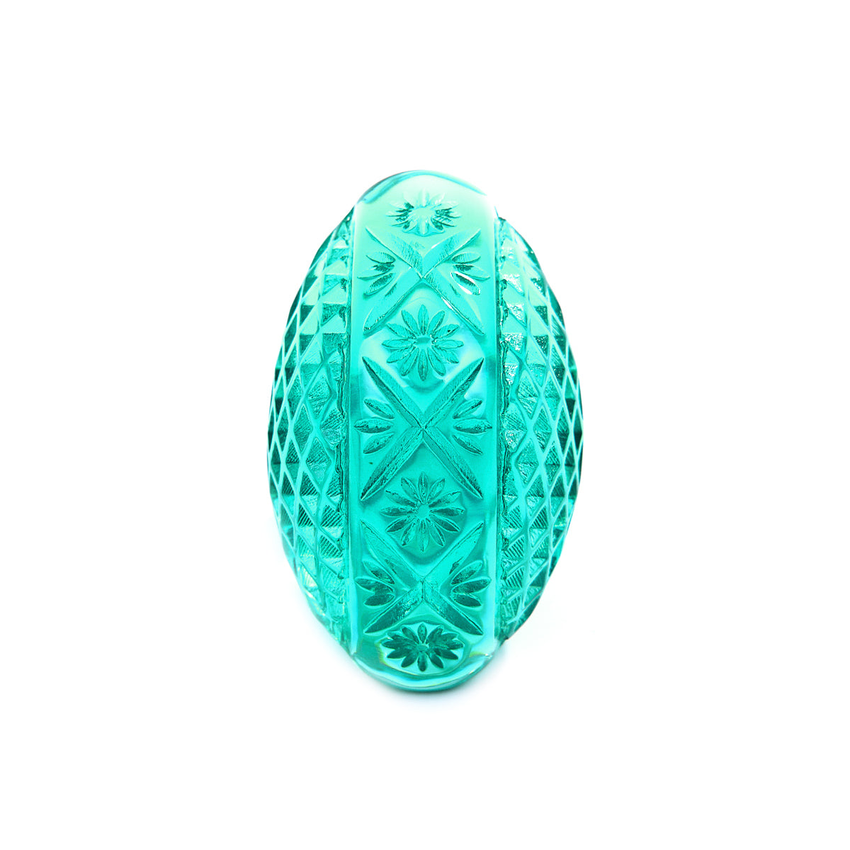 Etched Oval Ring Turquoise
