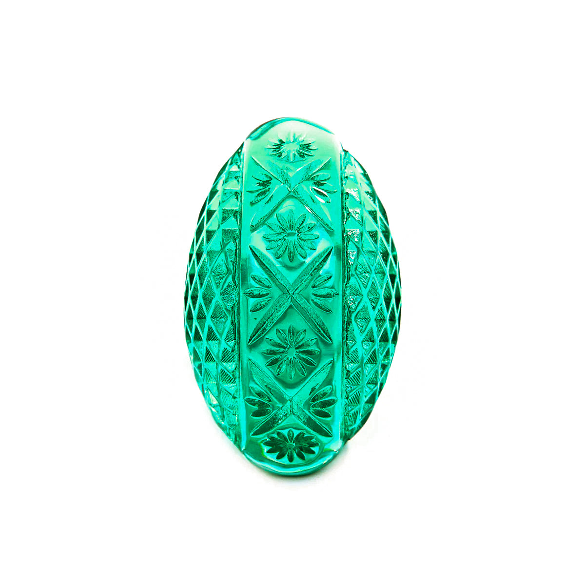 Etched Oval Ring Turquoise