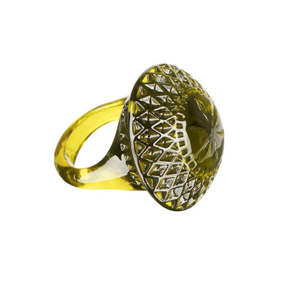 Etched Circle Ring Olive