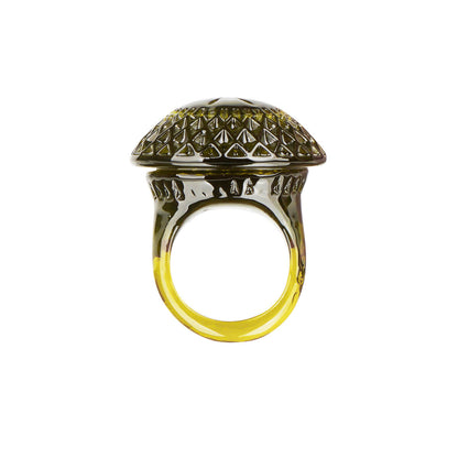 Etched Circle Ring Olive