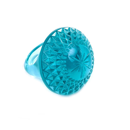 Etched Circle Ring Aqua