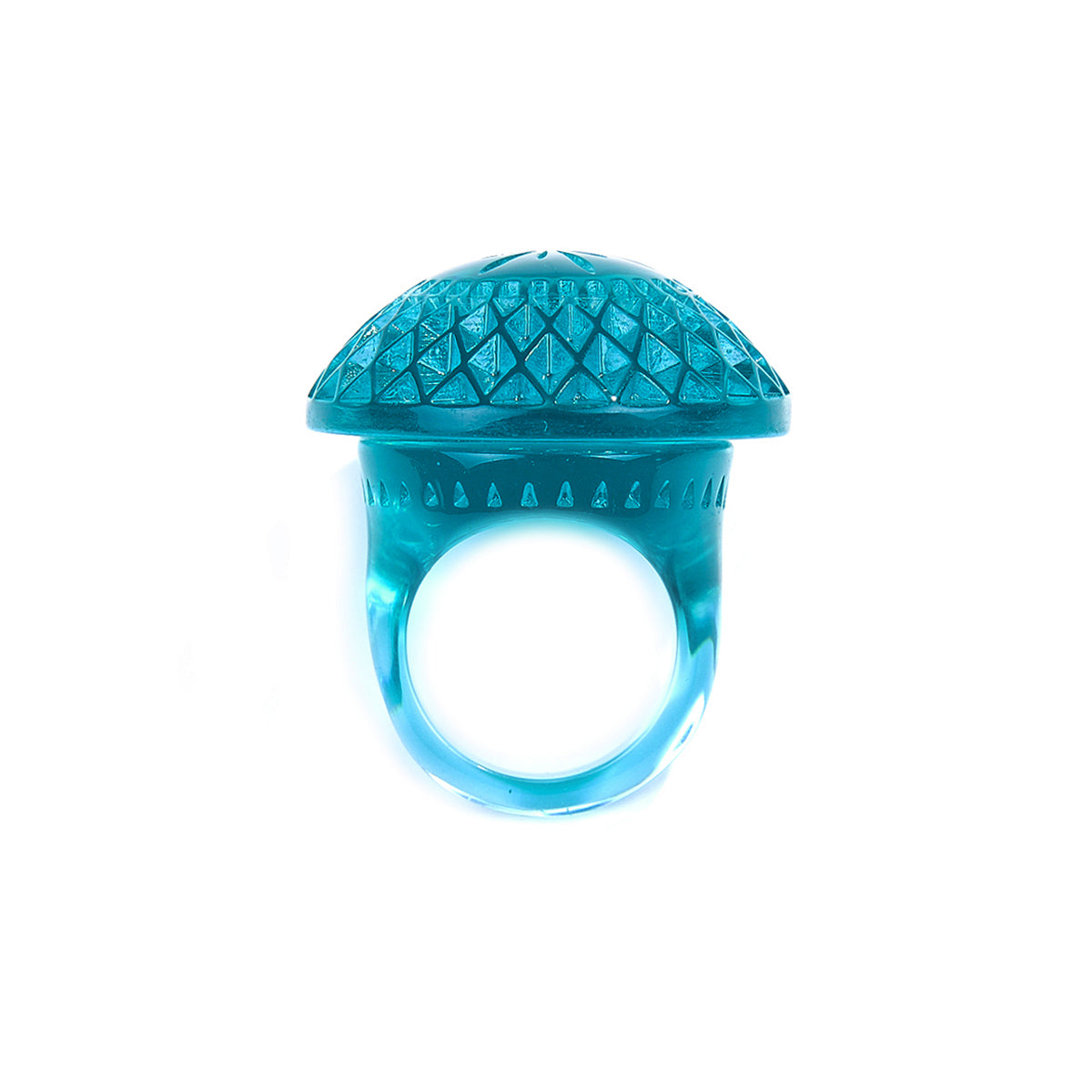 Etched Circle Ring Aqua