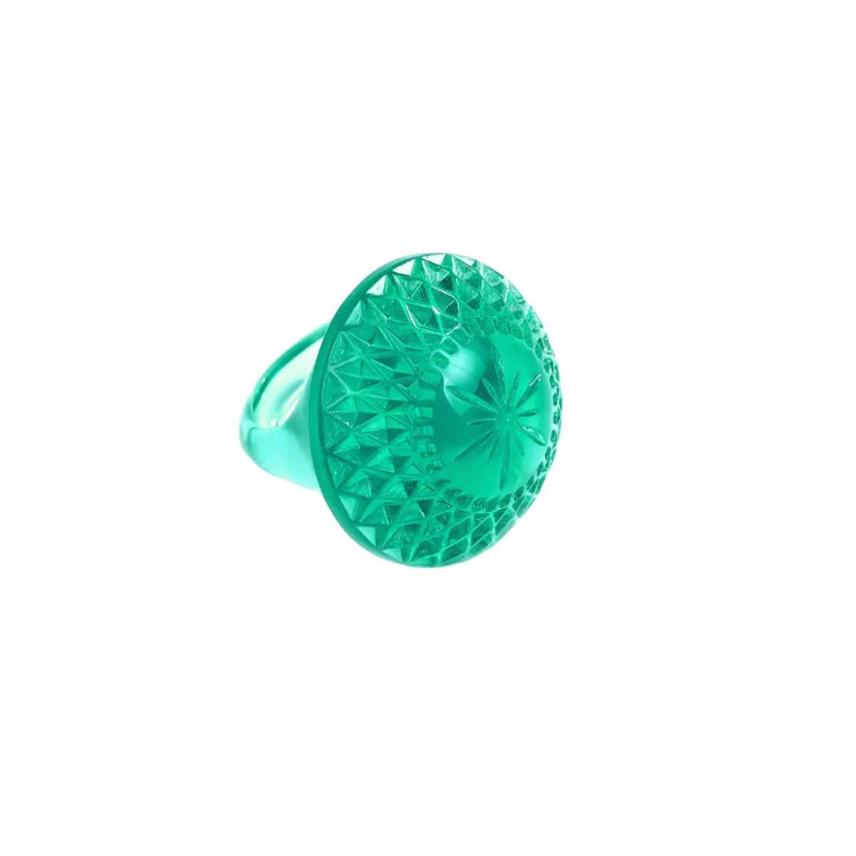 Etched Circle Ring Turquoise