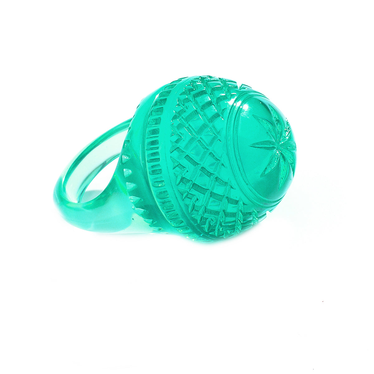 Etched Dome Ring Turquoise