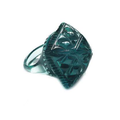 Carved Square Ring Indigo