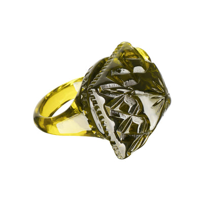 Carved Square Ring Olive
