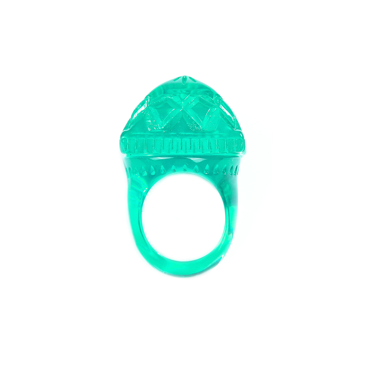 Carved Square Ring Turquoise