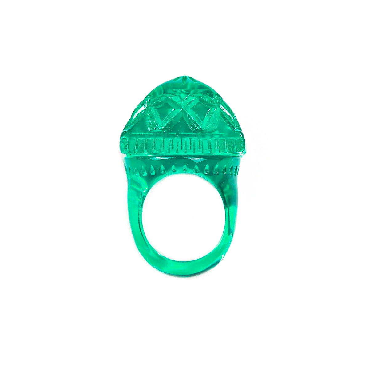 Carved Square Ring Turquoise