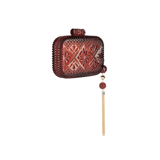 Hand Carved Clutch Amber