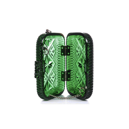 Hand Carved Clutch Green