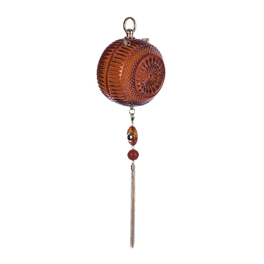 Hand Carved Sphere Clutch Amber